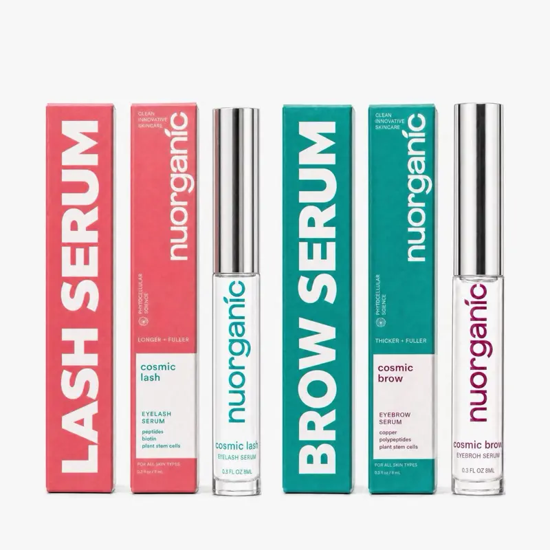 nuorganic Eyelash & Eyebrow Duo: Growth Serum for Longer, Thicker, Lashes and Brows, Organic Ingredients, Skincare, Cosmic Bundle