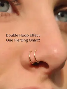 Stainless Steel Double Layered Nose Ring for Single Piercing, Twist Design, Unisex Twisted Spiral Nose Hoop & Earring Set, 20g Body Jewelry