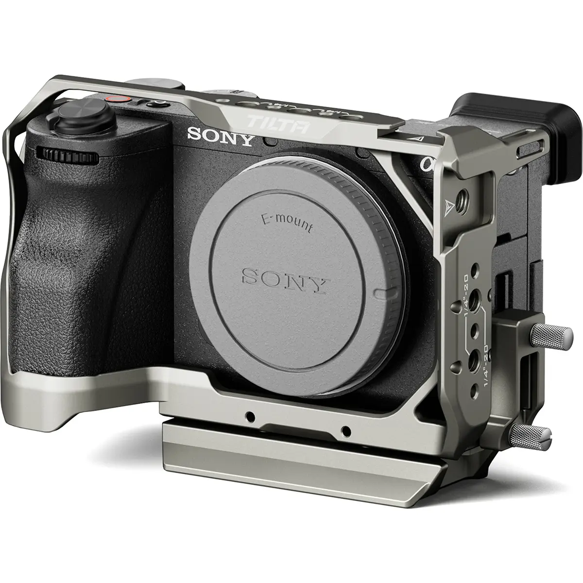 Tilta Durable Full Camera Cage for Sony a6700 Model - Metal Frame, Wireless Compatibility, Arca Plate, NATO Rail, Titanium Gray - Camera Recording Accessories for Tripod Use