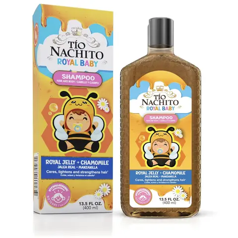 Tio Nacho TIO Nachito Hypoallergenic Safe Baby Shampoo & Body Care Bath Wash, 13.5 fl oz Single Pack - Gentle, Tear-Free with Royal Jelly & Chamomile