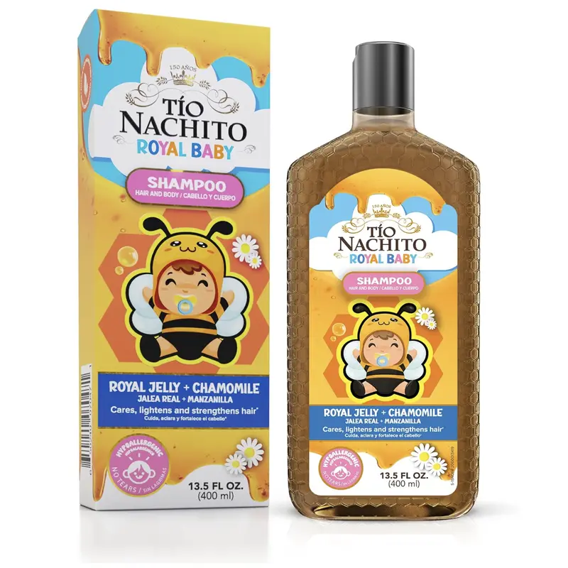 Tio Nacho TIO Nachito Hypoallergenic Safe Baby Shampoo & Body Care Bath Wash, 13.5 fl oz Single Pack - Gentle, Tear-Free with Royal Jelly & Chamomile