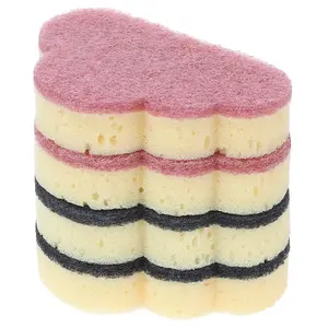 REGALWOVEN 4 Pack Scrub Sponge, Cloud Shape Sponges, Dual-Sided Dishwashing Sponges, Cleaning Sponge for Kitchen, Household, Bathroom 3.9"x1.2"x0.8"