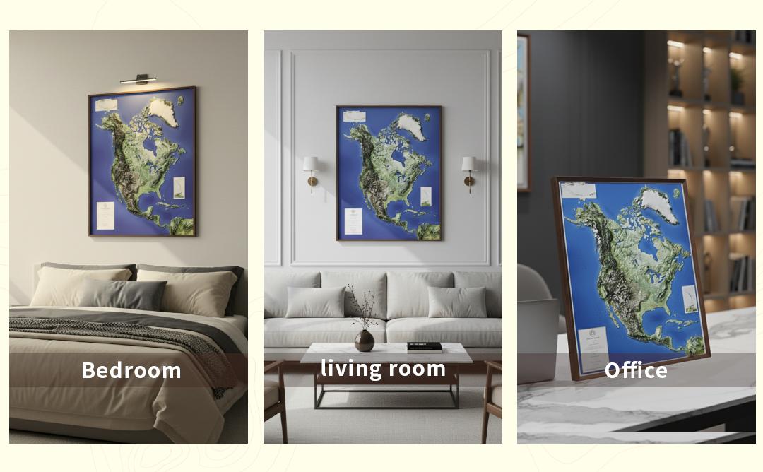 North America 3D Relief Map