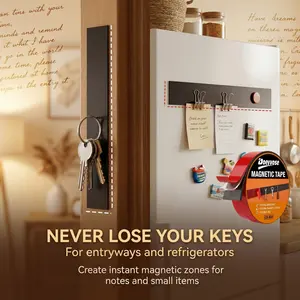 Doeyvose Magnetic Strip with Adhesive, Heavy Duty Flexible Magnet for Fridge & Metal Door, Ideal for Spice Rack & Message Board