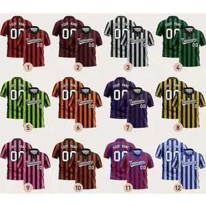Custom Printed Vertical Stripes Performance Polo Shirt: Printed Logo, Sports & Work