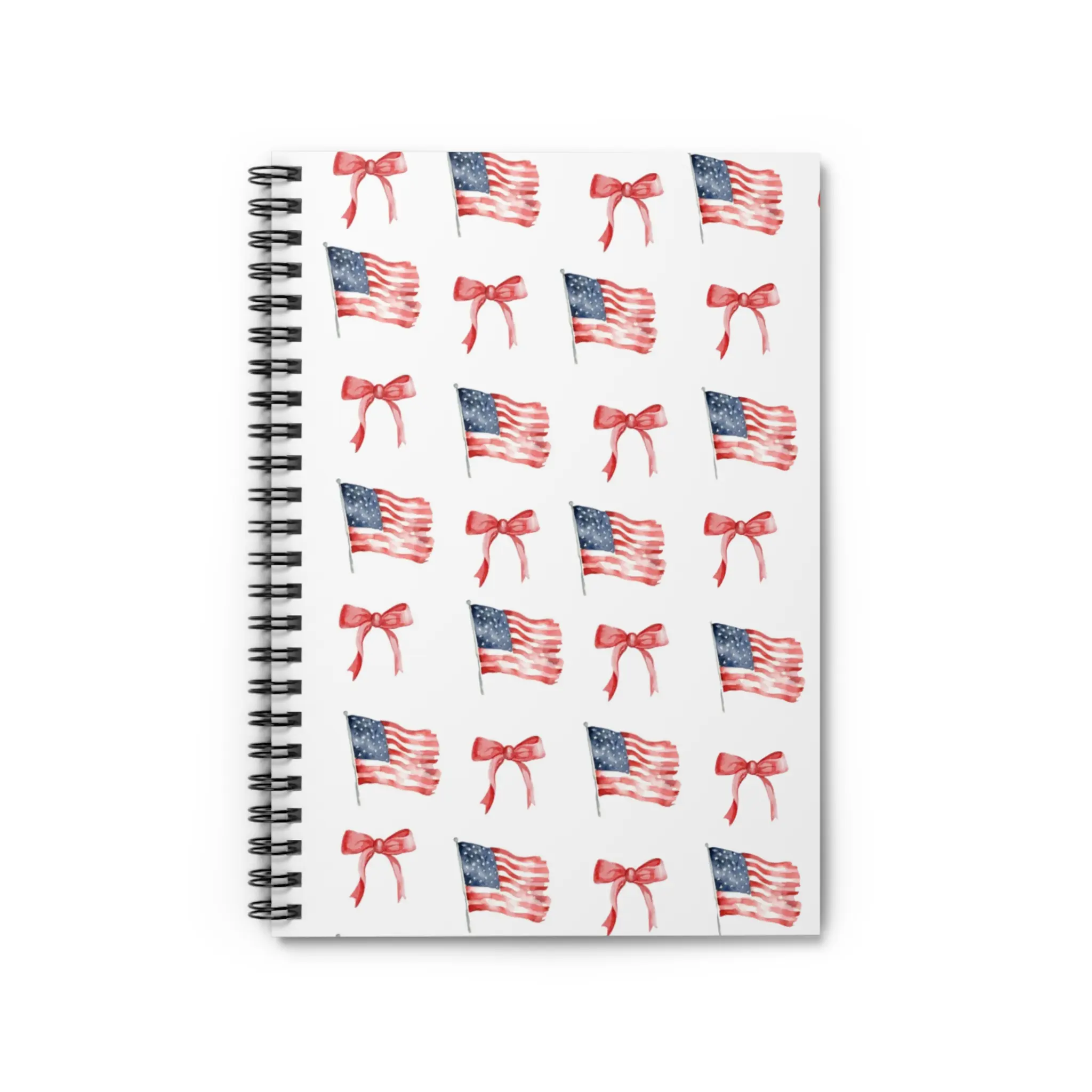 American Flag Notebook - Patriotic Aesthetics Vintage-Inspired Charm Office Stationery, Red White and Blue Custom Ruled Planner Travelers Diary, 59 Sheets (118 Ruled Pages), 6"x8" (15.2cm), 1 Size
