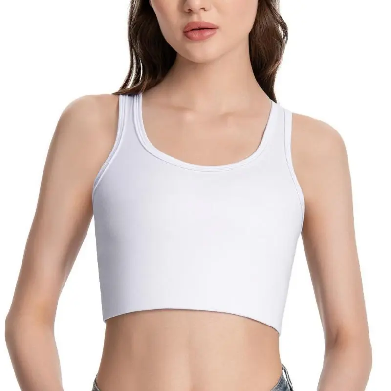 [VibeFit]CuteStreet Transgender Tomboy Chest Binder FTM Elastic Breathable Black Sleeveless Tank Top Pull On Closure Minimalist Womenswear Basic Casual Notched Neck Casual Notched Neckline