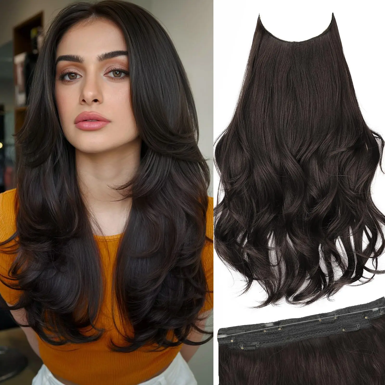 20inch Layered Dark Brown