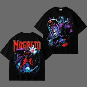 Magnetic Villain Graphic T-Shirt, Retro Comic Anti Hero Tee, Neon Helmet Graphic Shirt, Dark Supervillain Streetwear, Vintage Comic Style Tee, Oversized Unisex Streetwear Shirt, Viral Aesthetic Tee, Gift for Comic Fans