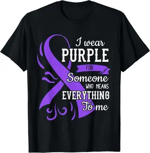100% Cotton Everything To Me Epilepsy Day Purple Ribbon Epileptic T-Shirt