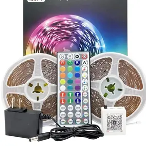 2-Pack 50FT RGB LED Strip Lights Sync to Music with Remote Controller & App Control RGB LED Lights for Bedroom Christmas Decor