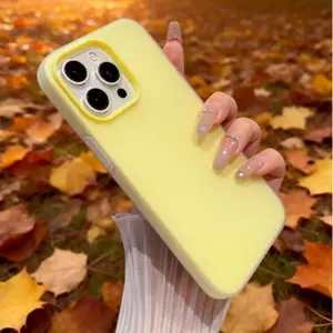 1 piece of high-end minimalist yellow jelly anti drop Shockproof protective phone case, a rational choice for fashionistas, suitable for iPhone 17/17 Pro/17 Air/17 Pro max/16/15/14/13/12/11/Galaxy S25/824/S23 series