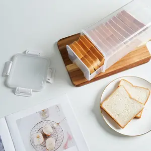 1 Transparent Food Storage Container with Lid, Sealed Bread Box with Internal Divider, Reusable Kitchen Organizer Essential