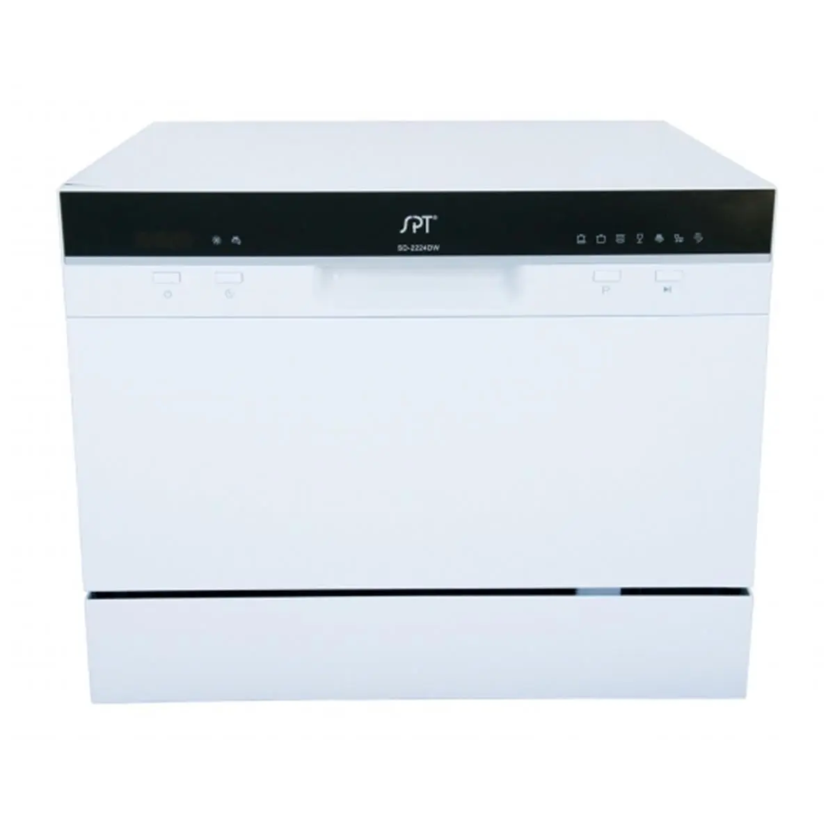 Sunpentown Countertop Dishwasher Machine - White Household Kitchen Appliances with Delay Start, Essential Household Items