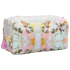Laura Park Brooks Avenue Large Cosmetic Bag makeup bag makeup bag Portable Cosmetic cosmetic bag designer  wash Large Wide-Open Quilted Waterproof Travel new make