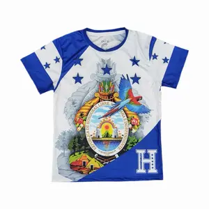 Honduras Soccer Jersey with National Shield Blue and White Design for Fans Slim Fitting Team Support