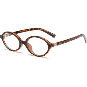 Fashion Oval Glasses for Women Men Retro Round Tortoise Frame Blue Light Glasses Nerd Eyeglasses