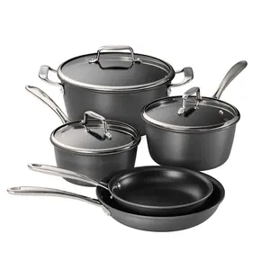 Gourmet 8 Piece Hard Anodized Aluminum Nonstick Cookware Set