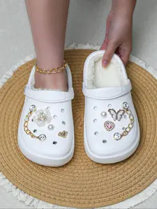 Women's Winter Casual Shoes, Soft Eva Material, Warm & Comfortable Design, Perfect for Indoor & Outdoor Use, Fall & Winter Season, Fluffy Home Slippers
