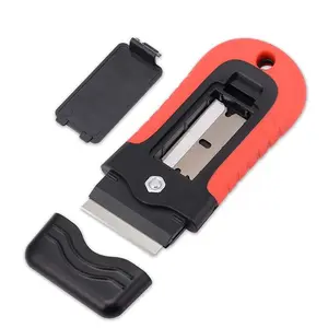 Razor Scraper Blade Remover Knife with 15 Extra Blades, Locking Razor Tool with Safety Cover, Carbon Steel and Pom Blades, Replacement Blades, Replaceable Blades