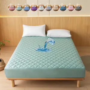 Waterproof Quilted Fitted Sheet, Soft Mattress Protector, No Pillowcase, Washable, Multi-Color, All Season, Bed Cover for Bedroom, Guest Room