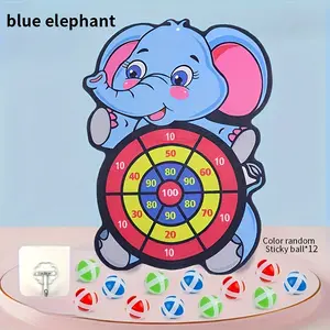1 Set Colorful Elephant Sticky Ball Toss Game, Interactive Family Game for Coordination & Bonding, Indoor & Outdoor Fun, Vibrant Mixed Color Design, Ideal Christmas & Halloween Gift