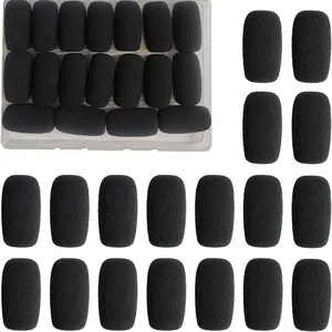 18 Pack Mini  Windscreen for Headset Microphone - High Density Mic Covers for Protection of Lavalier Microphones