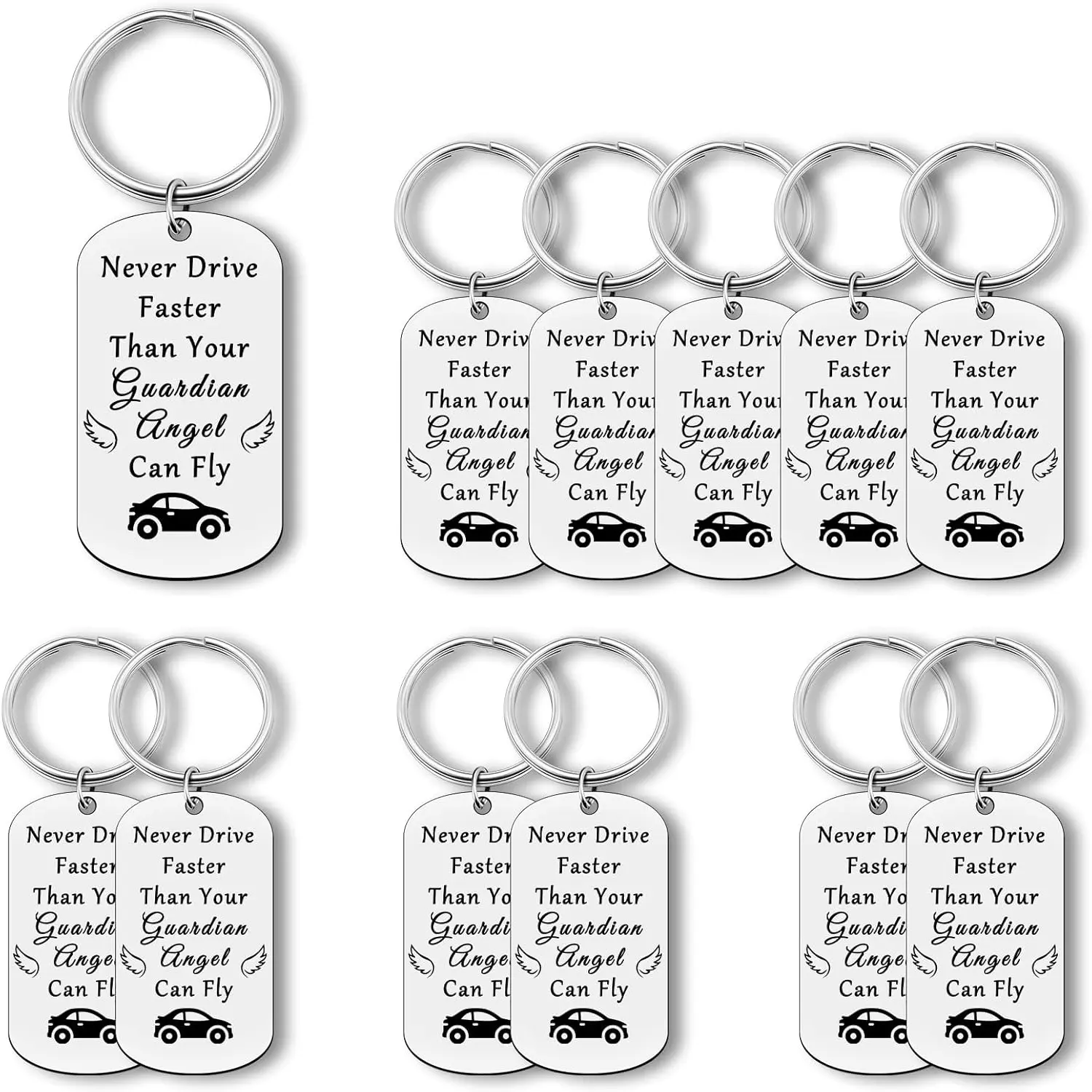 12 Pcs Drive Safe Keychain Gifts Driving License Sweet 16 Gifts for New Drivers Son Daughter Niece Nephew Christmas Birthday Graduation Valentines Day Gift Trucker Husband Boyfriend Dad