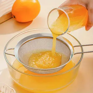 Large Fine Mesh Strainer Kitchen Metal Food Strainers With Sturdy Handle Stainless Steel 30 Mesh Sieve Sifters For Rice Quinoa Pasta Fruits