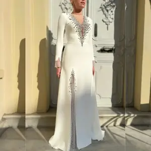 Custom Unisex Plain Knit Sequined Heavy Industry A Line Big Scoop Neck Long Dress Custom Occasion Formal Wear
