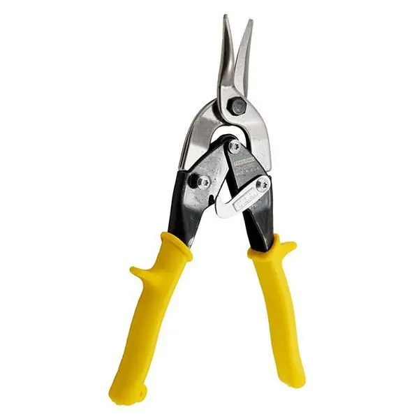 TOOLPRO Heavy Duty Aviation Tin Snips - Straight Cut Serrated Edge Forged Metal Cutter Scissors, Blade Adjustment Bolt, Yellow Grips, Hand Tools for Cutting Metal Sheet Supplies (Tools & Hardware), Tin Snips For Cutting Metal Sheet