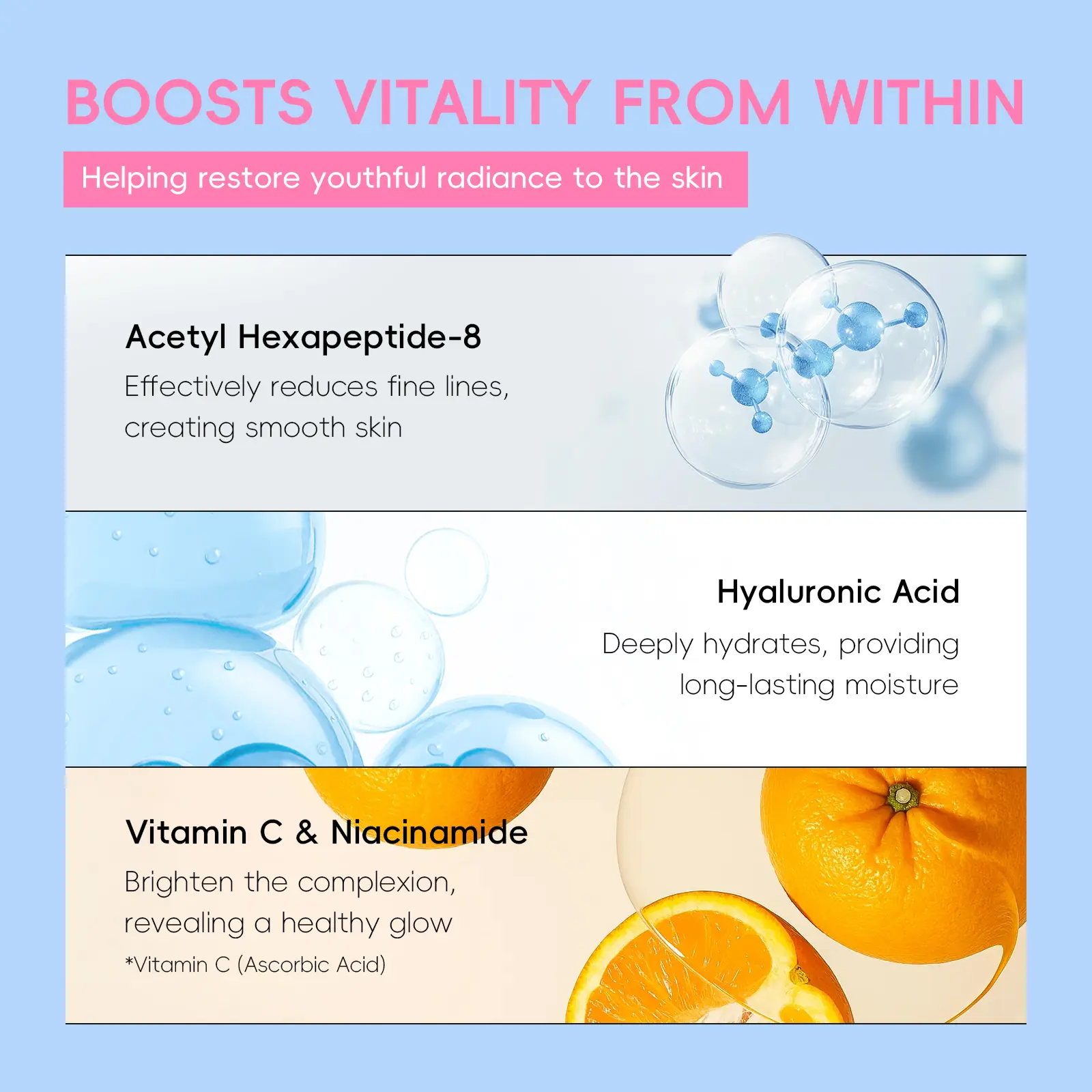 QUIYUM Sakura Collagen 4 in 1 Skincare Set, Cleanser Serum Eye