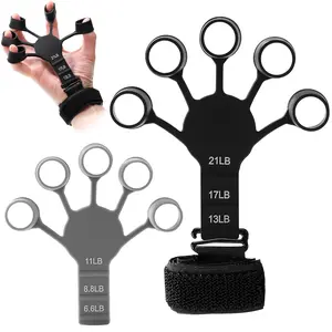 Adjustable Resistance Five-Finger Finger Trainer, Ergonomic Handle Design, Portable Hand and Wrist Strength Training Equipment, Hand Grip Strengthener, Hand Grip Exerciser