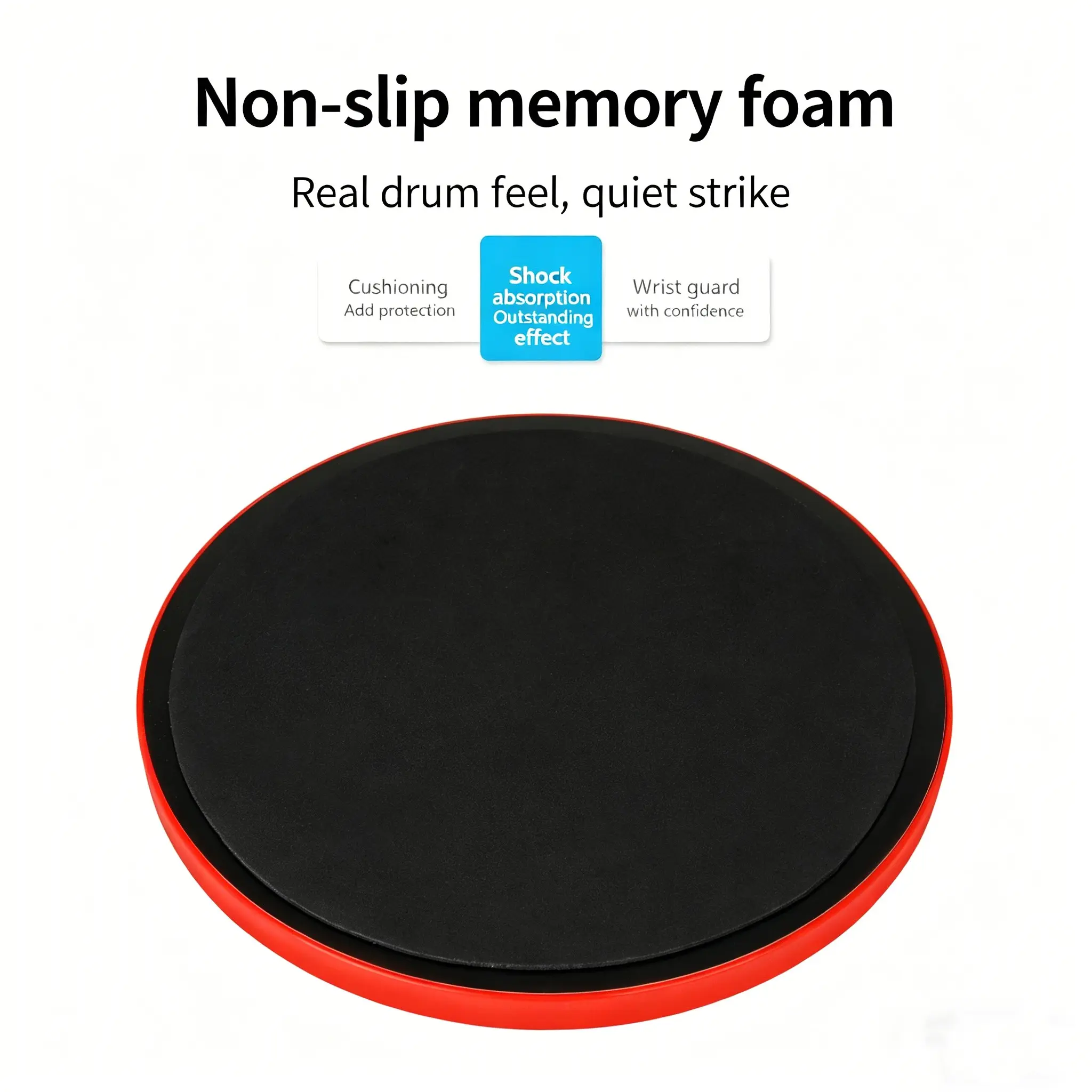 10 Inch Carbon Fiber Drum Practice Pad with Metronome, Durable Training Mat, Noise-Free Drumming, Ideal for Students and Teachers, Drum Accessories