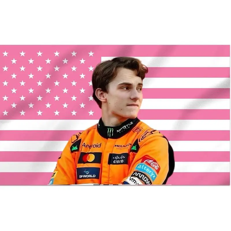 3x5 Foot Lando Norris Decorative Pink Flag Indoor, Double Stitched, Wall Hanging Room Decor Tapestry, College Dorm Room Porch Outside Decorations