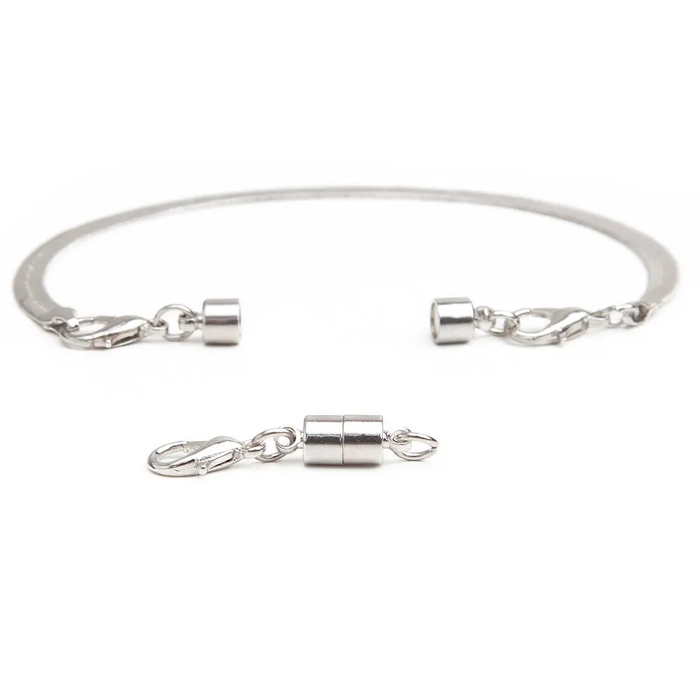 Silver Small Barrel Magnetic Jewelry Clasp