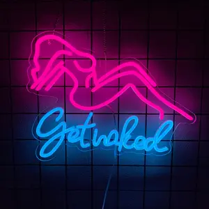 Get Naked Neon Sign for Wall Decor Pink Lady Body Neon Light Pretty Ladies Light Up Sign Pink Lights for Girls Room Bar Pub Party Birthday Preppy Wall Decor,USB Powered Easy Hanging