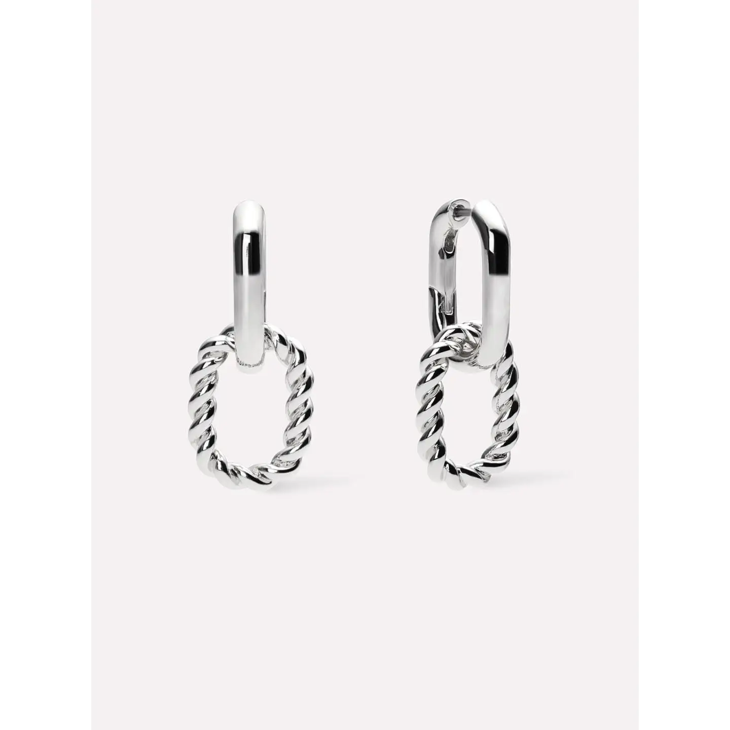 Double Hoop Earrings - Ash Double Silver