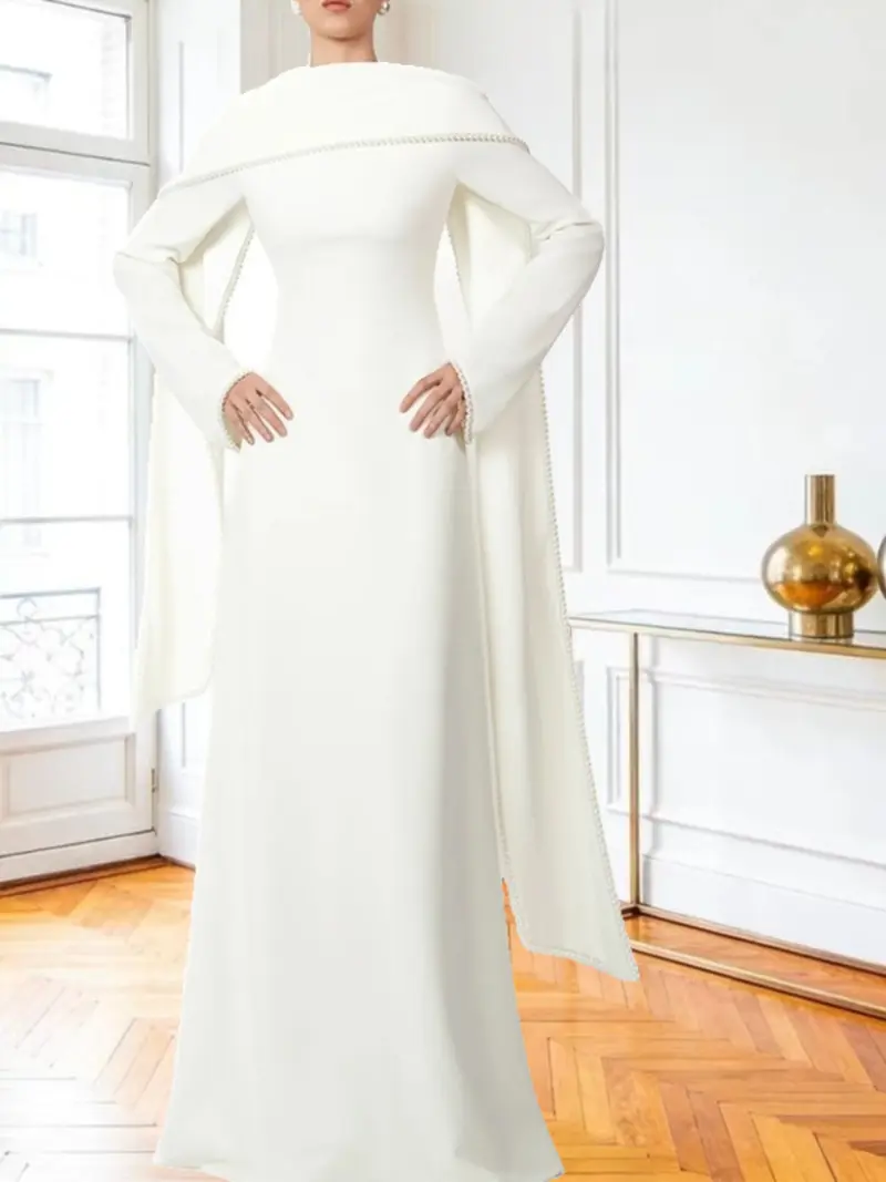 White wedding Arab abaya - TikTok Shop