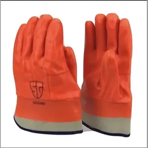 Heavy Duty PVC Coated Work Gloves | Liquid/Chemical, Abrasion & Cut Resistant, Waterproof | Versatile, Flexible, Durable | Cotton Lining, Large (174L) , 12 inch Cuff ,