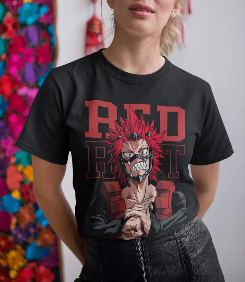 Anime Red Riot Kirishima Hero Shirt, Kirishima Eijirou My Hero Academia Merch, Anime Streetwear, Menswear