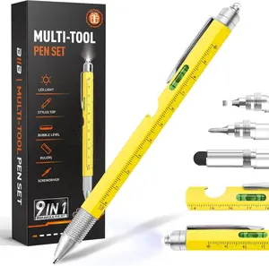 Stocking Stuffers for Men Adults, Gifts for Men 9 in 1 Multitool Pen, Mens Stocking Stuffers, Mens Christmas Gifts for Dad Him Husband, White Elephant Gifts for Adults, Cool Gadgets