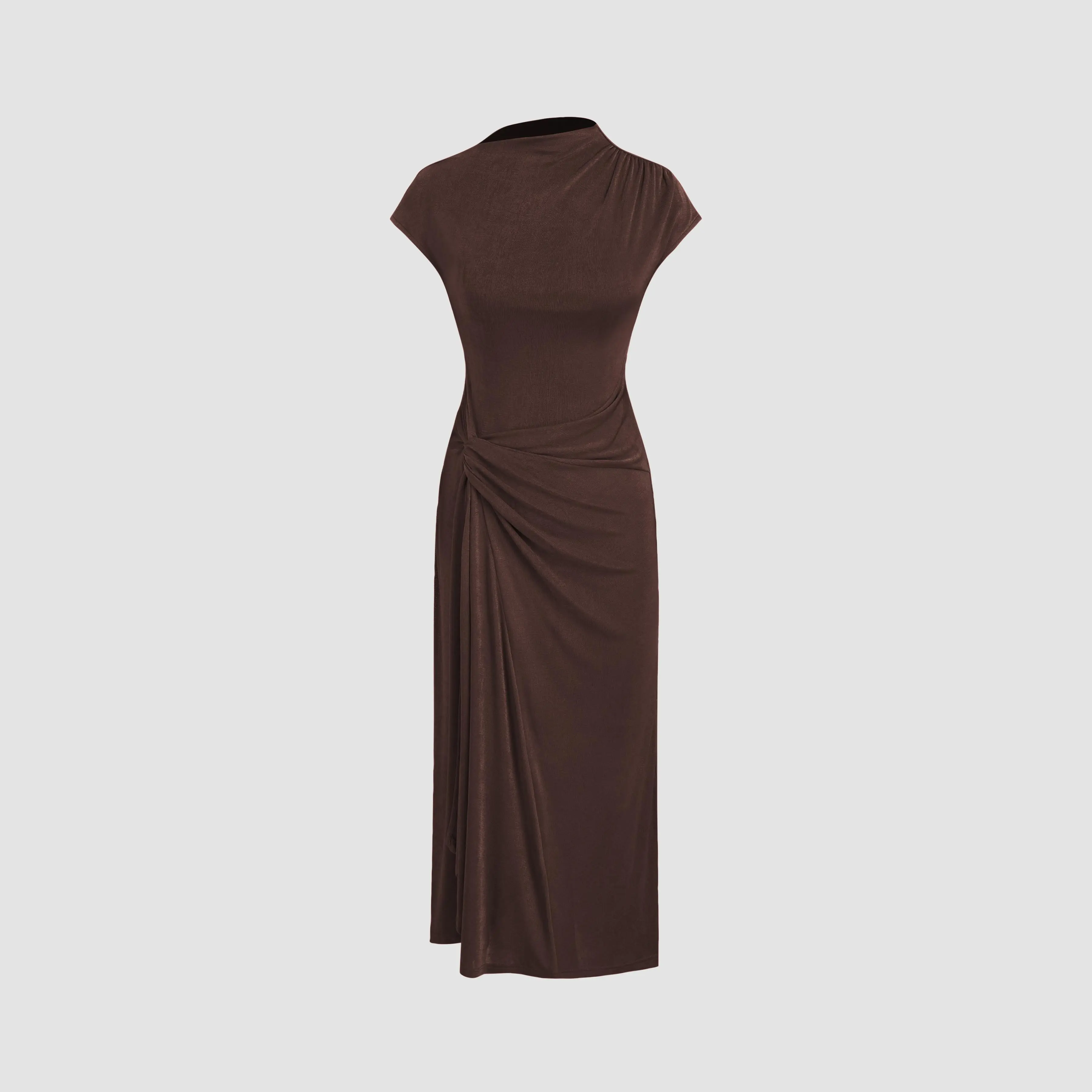 chinese dress ladies Abilene Chocolate Velvet High-Neck Split Maxi Dress – Club L London