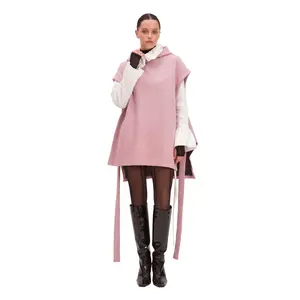 Warm Hooded Vest Rose/Black Reversible