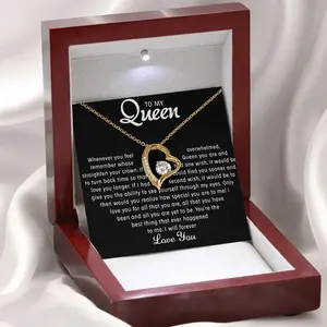 Women's Glossy Hollow-Out Heart Box Necklace, Chain Jewelry for Gifting, Glossy Heart Necklaces, Box Necklace Necklaces