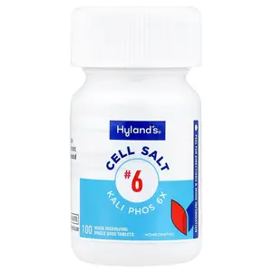 Hyland's Naturals Cell Salt #6, Kali Phos 6X, 100 Quick-Dissolving Single Tablet