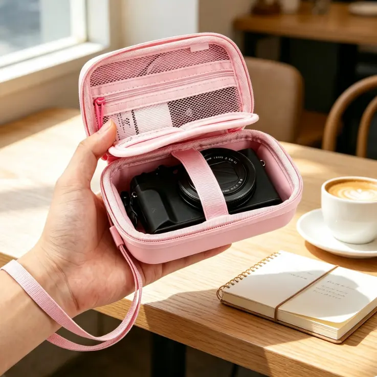 Digital Camera Protective Case, Portable Camera Storage Bag Compatible with CCD Cameras & Canon G7X, Travel Camera Holder for Hiking, Air Travel & Outdoor Photography,