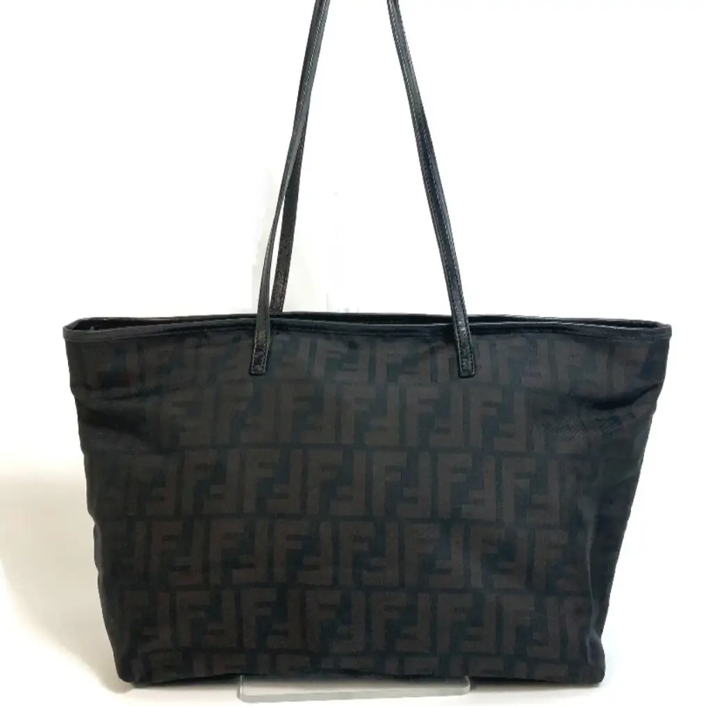 Pre-owned FENDI Nylon Shoulder Bags Tote Bag bag shawl FF Zucca Pattern with pouch fastener Nylon