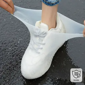 3 pairs of portable outdoor rain boots with waterproof shoe covers, reusable and rainproof during the rainy season. Available in multiple colors to keep shoes dry and durable.