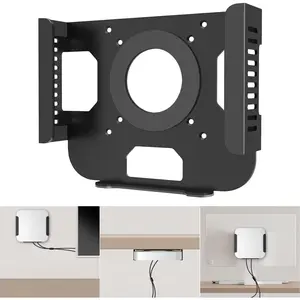 Metal Mount for Mac Mini M1 M2 Wall and Under Desk Mount for Mac Mini Mid 2011 to 2023 M1 M2 Mounting Behind Monitor with Anti-Scratch Pads Wall Mount Bracket Compatible with Mac Mini with Pen Holder